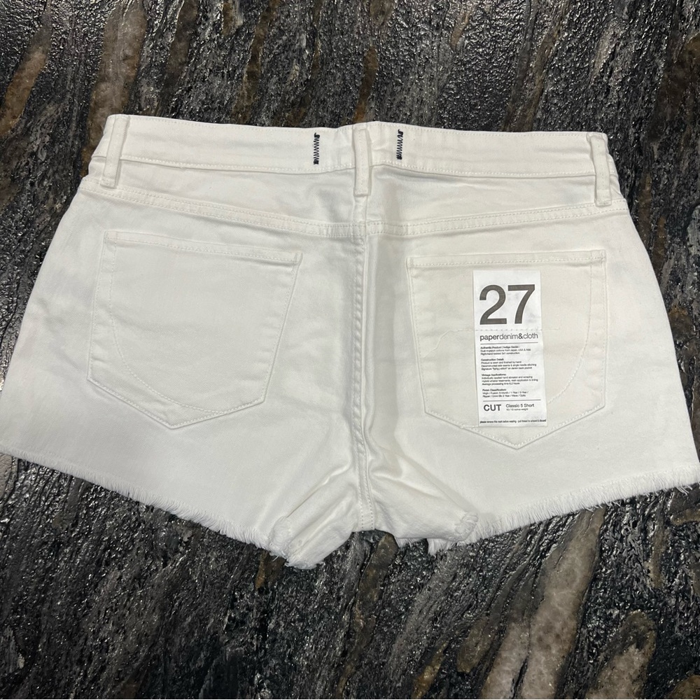 NWT Paper Denim & Cloth White Classic Cutoff Shorts